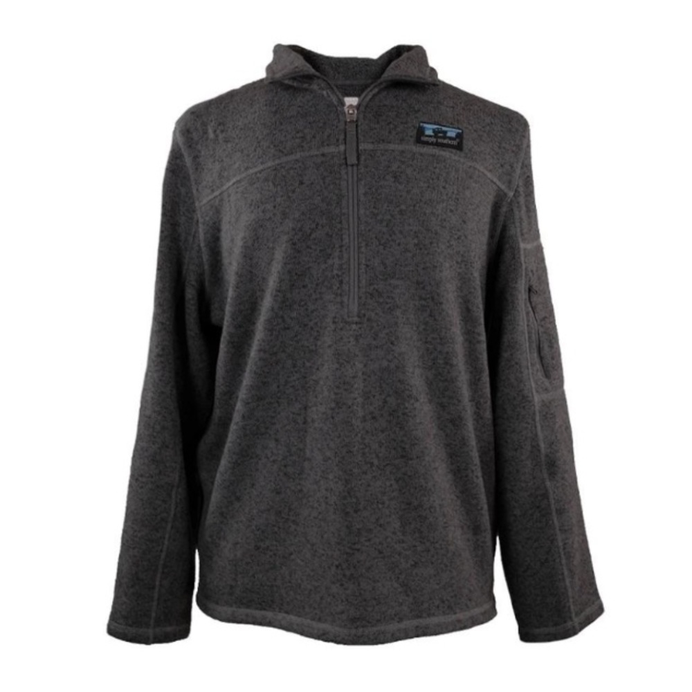 Simply Southern Men’s Pullover 1/2 Zip Preppy Sweatshirt Small Dark Grey